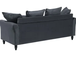 3 Seater Velvet Sofa Grey Bornholm