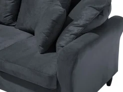 3 Seater Velvet Sofa Grey Bornholm