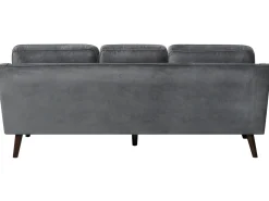 3 Seater Velvet Sofa Grey Lokka