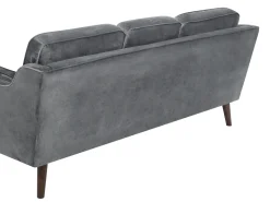 3 Seater Velvet Sofa Grey Lokka