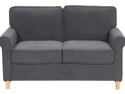 2 Seater Velvet Sofa Grey Ronneby