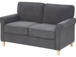 2 Seater Velvet Sofa Grey Ronneby