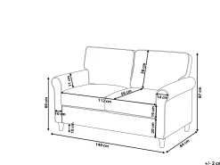 2 Seater Velvet Sofa Grey Ronneby