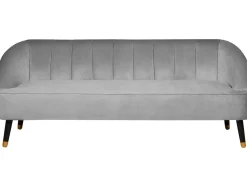 3 Seater Velvet Sofa Light Grey Alsvag