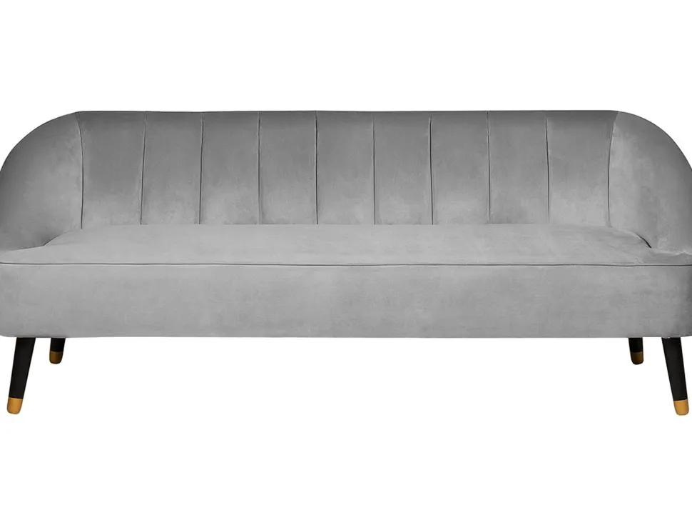3 Seater Velvet Sofa Light Grey Alsvag