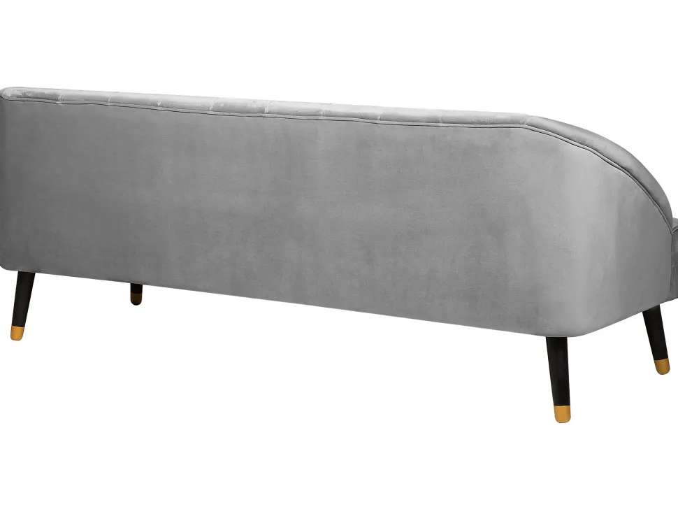 3 Seater Velvet Sofa Light Grey Alsvag