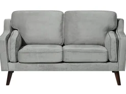 2 Seater Velvet Sofa Light Grey Lokka