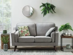 2 Seater Velvet Sofa Light Grey Lokka
