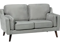 2 Seater Velvet Sofa Light Grey Lokka