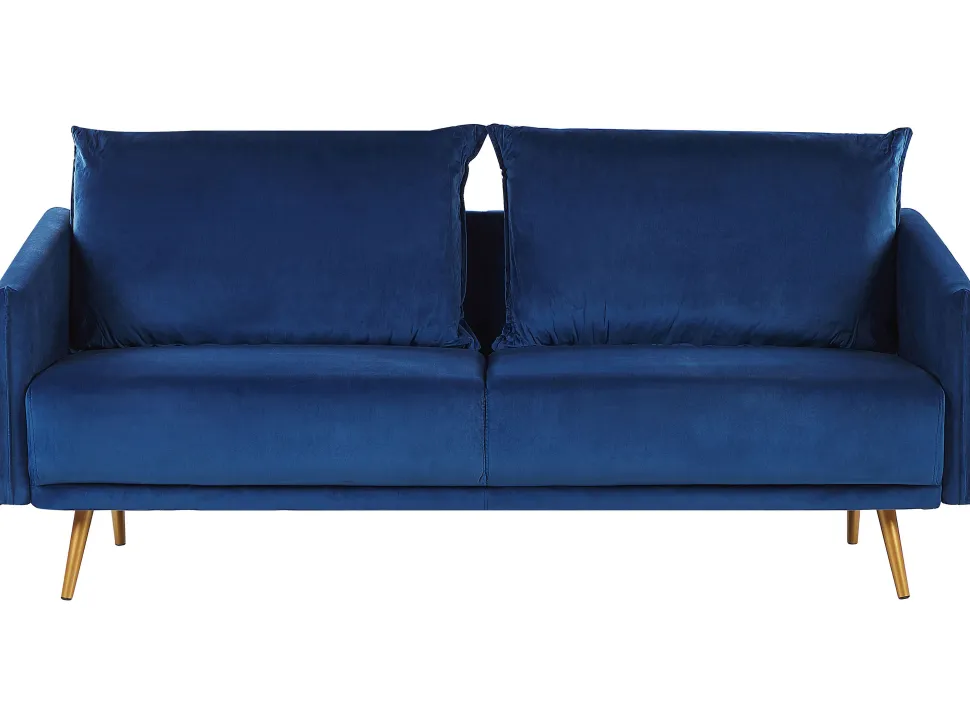 3 Seater Velvet Sofa Navy Blue Maura