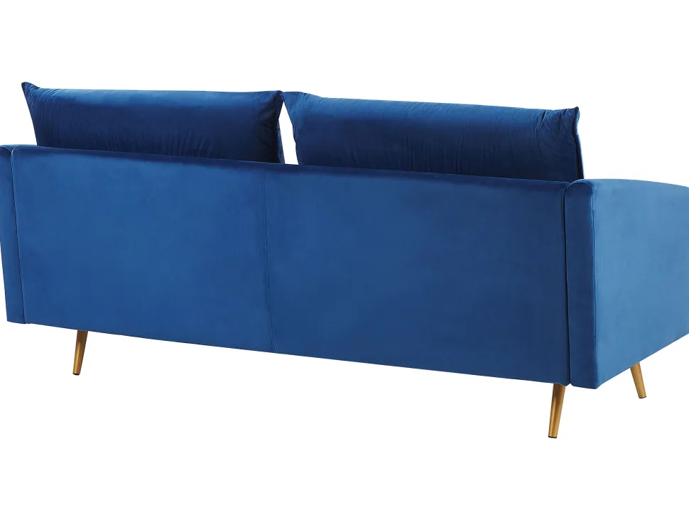 3 Seater Velvet Sofa Navy Blue Maura