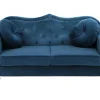 2 Seater Velvet Sofa Navy Blue Skien