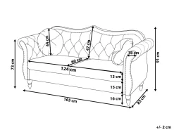 2 Seater Velvet Sofa Navy Blue Skien