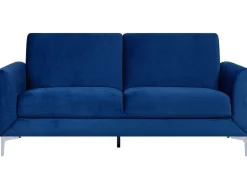 3 Seater Velvet Sofa Navy Blue Fenes