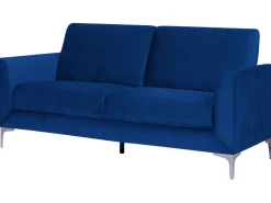 3 Seater Velvet Sofa Navy Blue Fenes