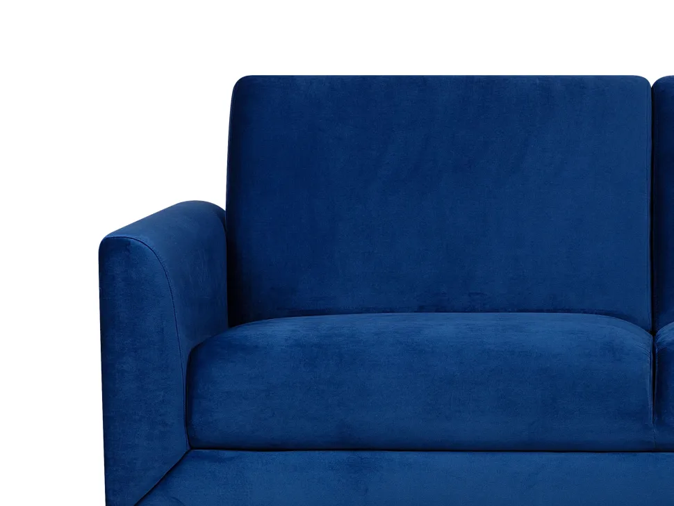 3 Seater Velvet Sofa Navy Blue Fenes
