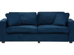 3 Seater Velvet Sofa Navy Blue Falun