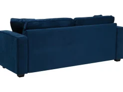 3 Seater Velvet Sofa Navy Blue Falun