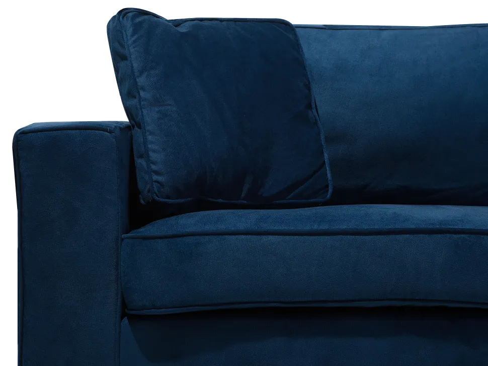 3 Seater Velvet Sofa Navy Blue Falun