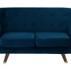 2 Seater Velvet Sofa Navy Blue Bodo