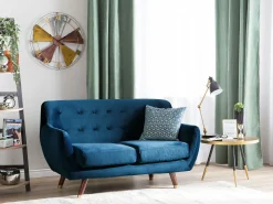 2 Seater Velvet Sofa Navy Blue Bodo