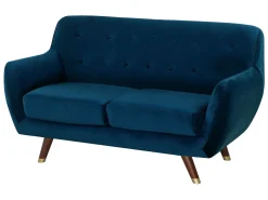 2 Seater Velvet Sofa Navy Blue Bodo