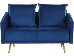 2 Seater Velvet Sofa Navy Blue Maura