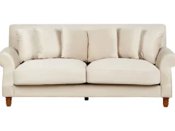 3 Seater Velvet Sofa Off-White Eike