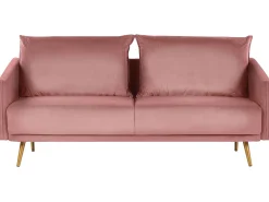 3 Seater Velvet Sofa Pink Maura