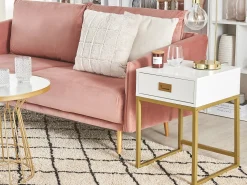 3 Seater Velvet Sofa Pink Maura