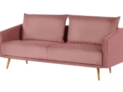 3 Seater Velvet Sofa Pink Maura