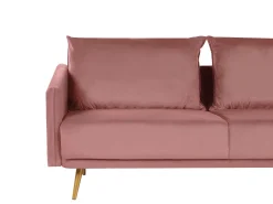 3 Seater Velvet Sofa Pink Maura