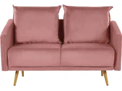 2 Seater Velvet Sofa Pink Maura