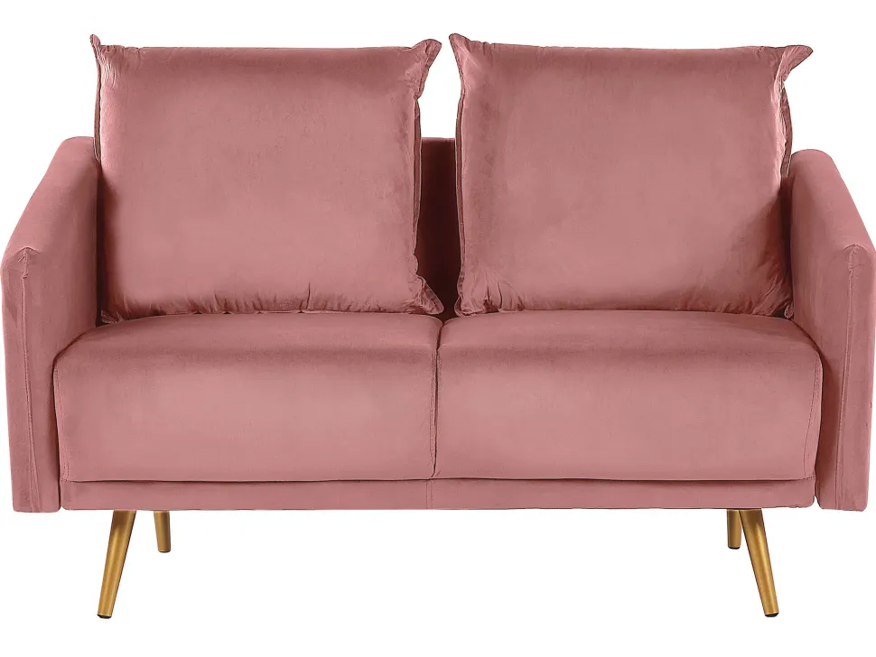 2 Seater Velvet Sofa Pink Maura