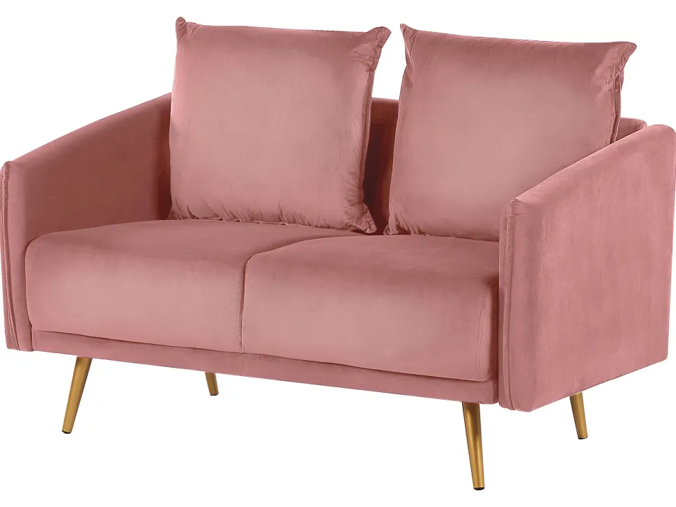 2 Seater Velvet Sofa Pink Maura