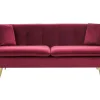3 Seater Velvet Sofa Red Frederica