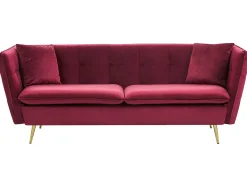 3 Seater Velvet Sofa Red Frederica