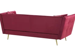 3 Seater Velvet Sofa Red Frederica