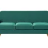 3 Seater Velvet Sofa With Removable Cover Green Bernes