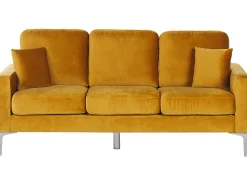 3 Seater Velvet Sofa Yellow Gavle