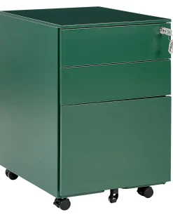 Aktenschrank Metall Grun 3 Schubladen Mit Rollen Cami