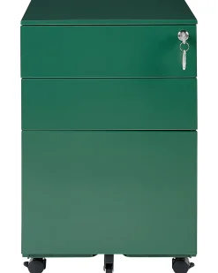 Aktenschrank Metall Grun 3 Schubladen Mit Rollen Cami
