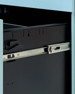 Aktenschrank Metall Hellblau 3 Schubladen Mit Rollen Cami