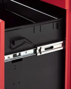 Aktenschrank Metall Rot 3 Schubladen Mit Rollen Cami