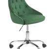 Arbeitshocker Mit Rollen Samtstoff Smaragdgrun Hohenverstellbar Parrish