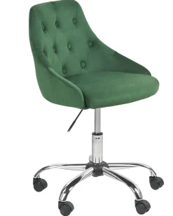 Arbeitshocker Mit Rollen Samtstoff Smaragdgrun Hohenverstellbar Parrish