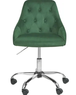 Arbeitshocker Mit Rollen Samtstoff Smaragdgrun Hohenverstellbar Parrish