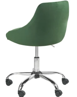 Arbeitshocker Mit Rollen Samtstoff Smaragdgrun Hohenverstellbar Parrish