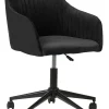 Arbeitshocker Mit Rollen Samtstoff Schwarz Hohenverstellbar Venice