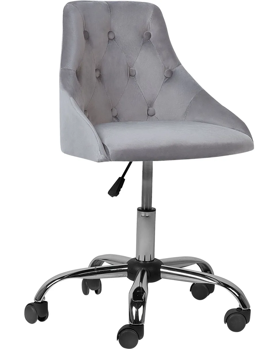 Arbeitshocker Mit Rollen Samtstoff Grau Hohenverstellbar Parrish